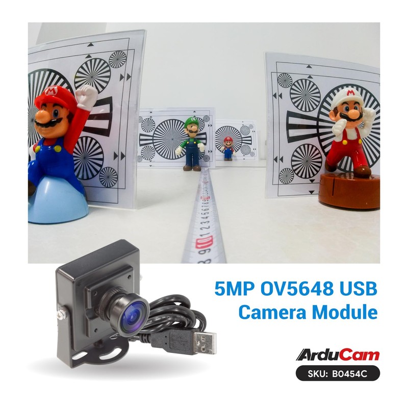 Arducam OV5648 USB Camera Module, 5MP USB Webcam, 110°(D) Wide