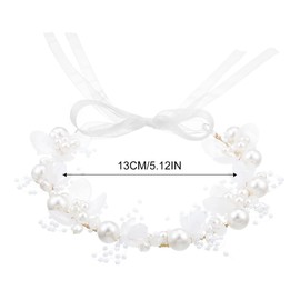 SUSSURRO Head Piece Flower Girl Headband, Head Vines, Gold Pearl Headband, Pearl and Evening Party Flower Crown Headpiece, Princess Crystal Girl Hair Accessories