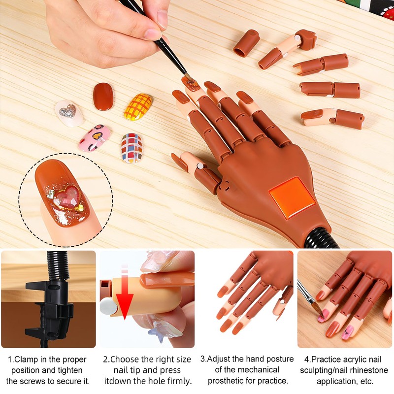 Pratice Hand for Acrylic Nails, Acrylic Nail Kit, Liquid Monomer
