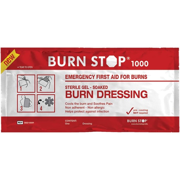 Safety First Aid D8060 Burnstop Burn Dressing, 10 x 10 cm