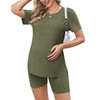 Ekouaer Ekouaer Women's Maternity 2 Piece Set Outfits Short Sleeve