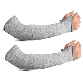 Mipcase 1pair Cut Resistant Arm Sleeves for Gardening Breathable Protective Gear Thumb Hole Comfortable Xl for Men and Women for Work and Pet Grooming