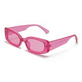 Azoxus Small Rectangle Sunglasses Trendy Non Polarized Colored Lens Rose Pink 57mm