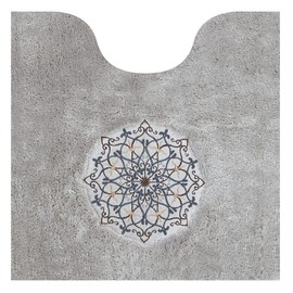 Senko M+home 18413 Mina Toilet Mat, Approx. 25.6 x 25.6 inches (65 x 65 cm), Gray