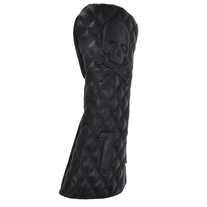 PU Leather Golf Wood Head Covers Waterproof Golf Skull Pattern