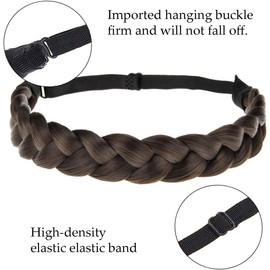 Braid Headband 3 Strand Synthetic Braided Hair Headbands Stretch Plaited Hairpiece (Style1, One size)