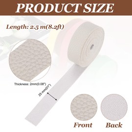 sourcing map Faux Leather Strap, 1" Width x 98" Long Grained Leather Belt Strip Trim Roll for DIY Craft Projects, Pet Collars, Traction Ropes, Bag Straps, Hobby Workshop (Grey)