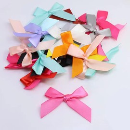 200-Piece Colorful Mini Satin Bows – Small Decorative Bows for Crafts, DIY Projects, Sewing Appliques, Hair Accessories – Multi-Color Tiny Bows for Creative Festive Designs