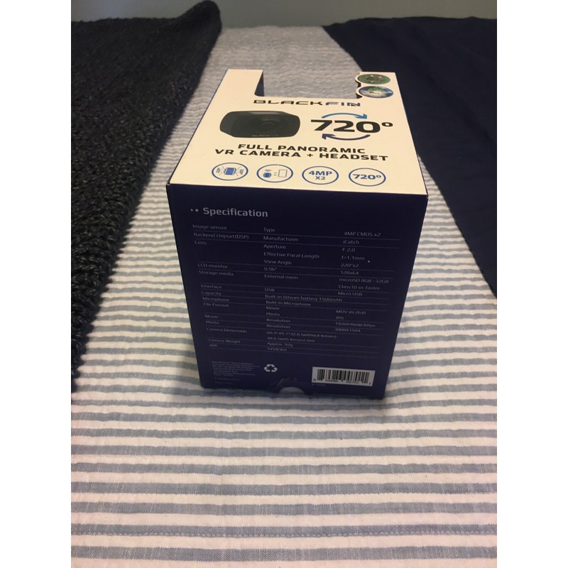 BlackFin 720 VR Action Camera & Headset, Full Panoramic VR