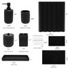 XLHOMO Resin Matte Black Bathroom Accessories Set 8 Pcs -
