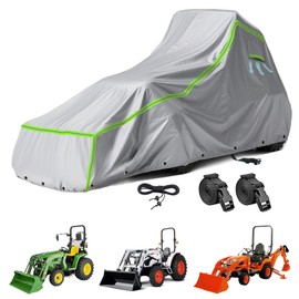 Tractor Cover for John Deere, Kubota, and New Holland - 600D Oxford Fabric for Snow, Rain, and Dust Protection - Heavy Duty Tractor Cover with Oxford Storage Bag. （189 L x 76 W x 86 H in）