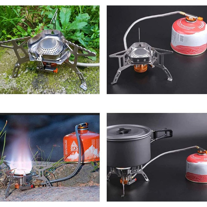 Tiardey Mini Folding Camping Stove Burner,Strong Firepower with Piezo Ignition,Stove