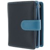 Visconti Leather Rainbow Collection Bali Purse RFID Blocking RB40 Blue