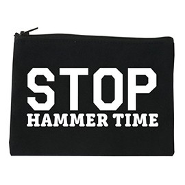 FASHIONISGREAT Stop Hammer Time 90s Rap Cosmetic Makeup Bag Black Small