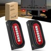 Nilight 6Inch Oval Trailer Tail Light 2PCS Red Brake Stop