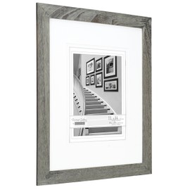 Malden International Designs Manhattan Distressed Mat Picture Frame, 10x13/11x14/16x20, Gray