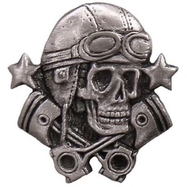 Skull Pistons Cross V-Twin Jacket Vest Hat Chopper Biker Pin