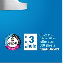 Staples Multipurpose Paper, 8 1/2 x 11, 3-Hole Punched, Ream