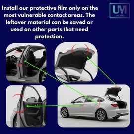 3M-Roll Door Edge Guard Paint Protection Film 0.4" 1" 2" 4" 8" x 240" 5' to 33 Yd, 8mil Impact Areas Scratches Chips Debris Clear Invisible Long-Lasting Resistant UV Gard (0.4 Inches x 5 YD)