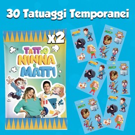 NINNA e MATTI 2 Packs of Temporary Tattoos for Kids, Each Bag Contains 15 Tattoos | Pack of 2 Bags (2 Units)