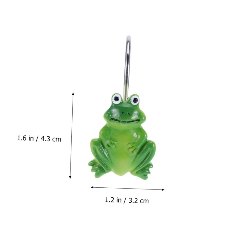 Alipis 12pcs Green Resin Shower Curtain Hooks Glide Rings for