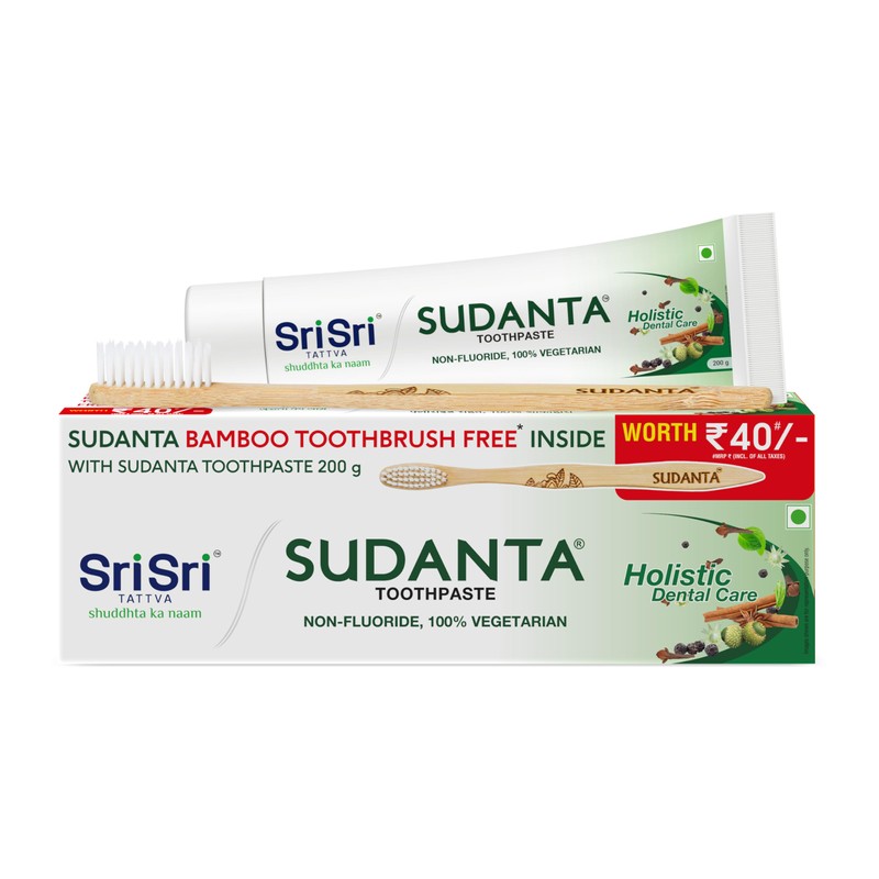 Sri Sri Tattva Sudanta Toothpaste, 200g (Pack of 4)