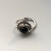 VIE Vintage Bali Sphere Ring, Black Agate