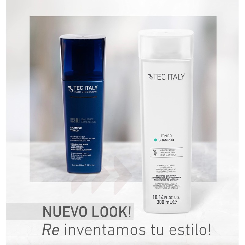 TEC ITALY - Tonico Shampoo 300 ml, Shampoo para Cabello,