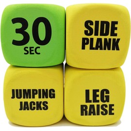 QIDIWIN Exercise Foam Dices-Workout Dice Six-Sided Fitness Dice with Mesh Bag, Perfect Exercise & Fitness Accessories for Home Workout Group Fitness & Exercise Classes