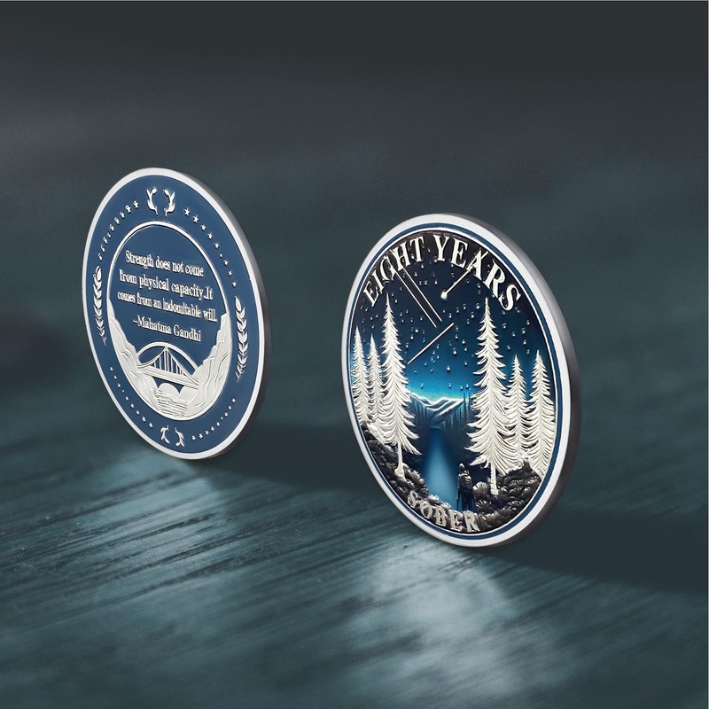 ACGZQY 8 Years Sobriety Coin - Star Forest, Reborn from