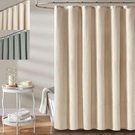 Linen-style fabric shower curtain bathroom space separation 150x180cm 150x180cm/deep gray