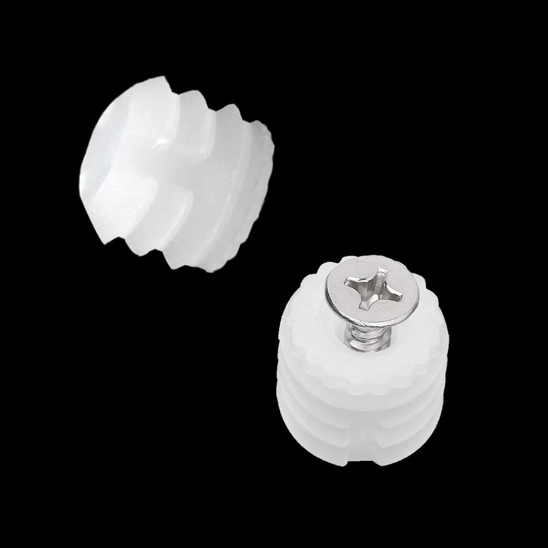 Zarique 200-Pack White Plastic Hinge Dowel Inserts with Screws for