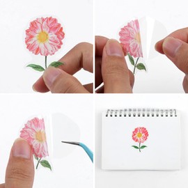 NOGAMOGA Transparent Flower Stickers, Scrapbooking Sticker Set, 120 Pieces, Ideal for Diary, Photo Album, Cards, Crafts (Flower B)
