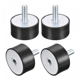 sourcing map Rubber Mounts 4pcs M8 Male/Female Vibration Isolator Shock Absorber, for Garage Motor Air Compressor Car Boat Bobbins, D40xH20mm