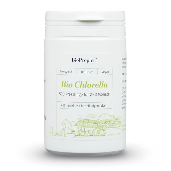 BioProphyl® Organic Chlorella 500-400 mg Chlorella Algae Powder from Controlled Organic Cultivation - 500 Pellets as a Two-Month Ration