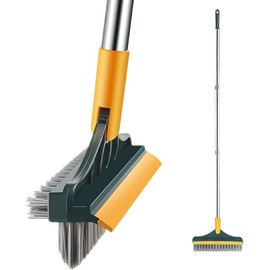 New Upgraded 3-in-1 Brush Scrub Brush, Adjustable V-Shaped Cleaning Brush with Flat Head Brush,180 Degree Rotating Removable Head,for Cleaning Floors, Terraces, Toilets, Bathrooms, RVs, Kitchens