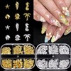 Furtherpretty 3D Beach Nail Charms Set, Alloy Gold Silver Seashell