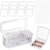 XNXA Clear Press On Nail Storage Containers 12-Pack Stackable Cases,