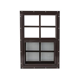 Shed Windows 14 x 21 White/Brown J-Lap Mount (Brown)