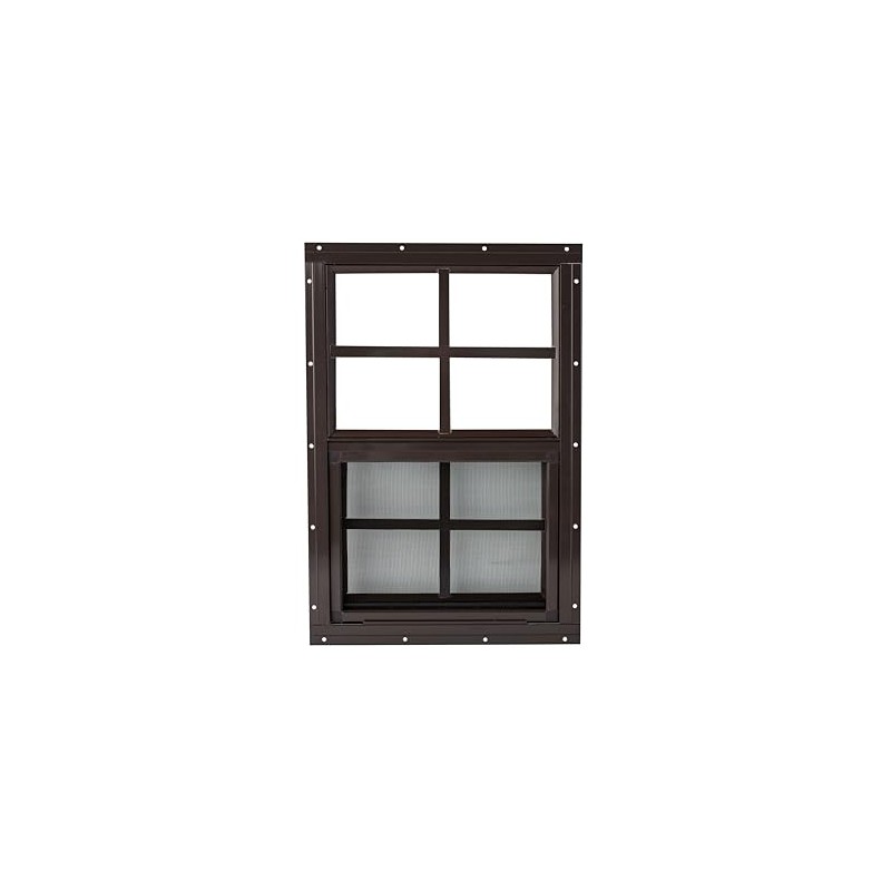 Shed Windows 14 x 21 White/Brown J-Lap Mount (Brown)