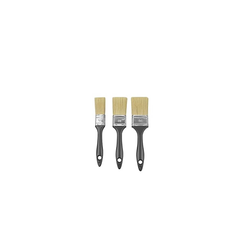 Acrylic Flat Paintbrush 3 Piece Set with Synthetic Bristle