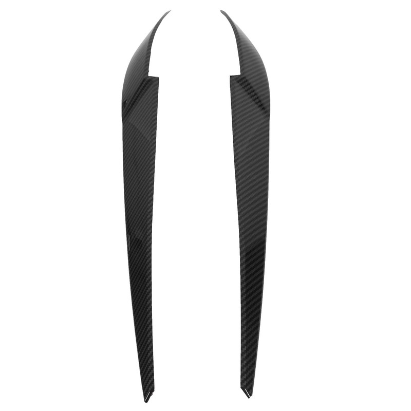 Pair Left Right Headlight Eyebrow Car Light Eyelids Carbon Fiber