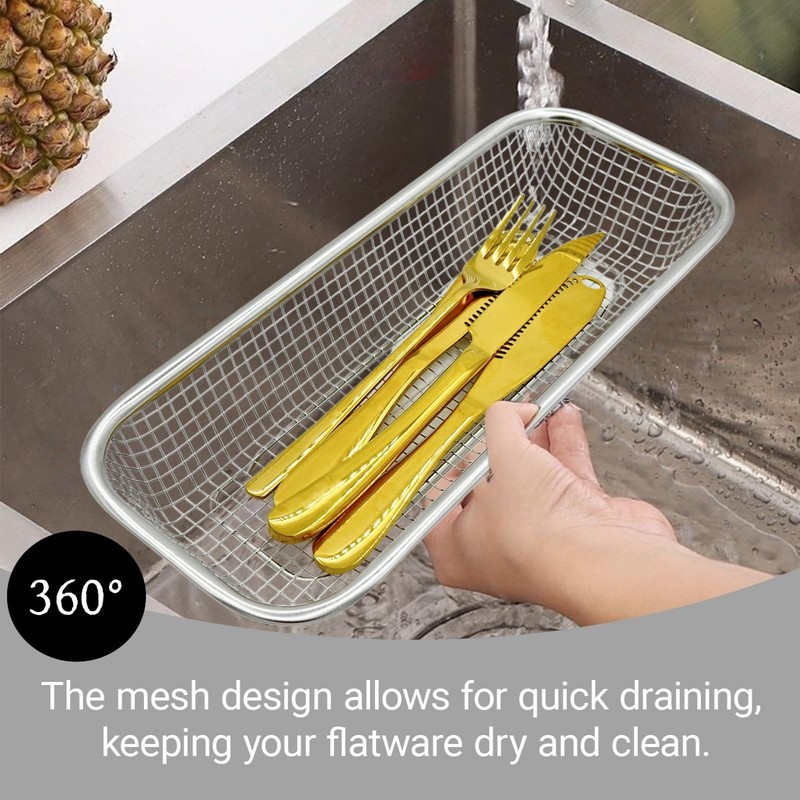 Ceiteo 2Pcs Dishwasher Baskets, Stainless Steel Mesh Drain for Kitchen