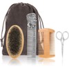 Piezas Kit Barba Accesorios Cuidado Rasurado Bigote Afeitado Cepillo Tijera
