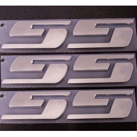 3pack OEM SS Emblems Badges 3D Logo Compatible with Silverado Series (Glossy Chrome)