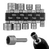 9 Pcs Hexagonal Drill Tool, 5-13mm Hex Shank Magnetic Nut