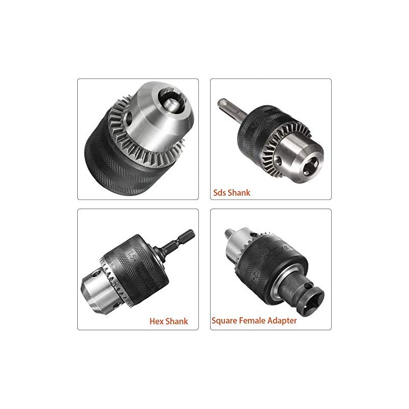 ZOYUBS 1.5-13mm Drill Chuck + SDS Plus Shaft + 1/4''