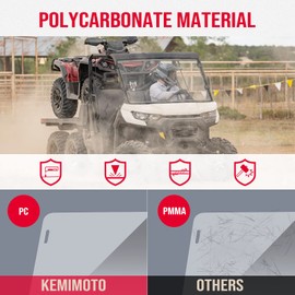 Kemimoto UTV Windshield Scratch Resistant Full Front Windshield Polycarbonate Front Wind Screen Compatible with Can Am Defender HD 5/ 8 / 10 / MAX 2016 17 18 19 20 21 22 23 24