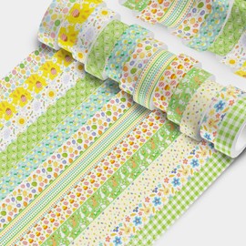 SEWACC Easter Washi Tape:12 Rolls Spring Flower Masking Tape Happy Easter Chick Egg Flower Bunny Rabbit Egg Decoration Paper Sticker DIY Easter Skbook Craft Gift Wrapping