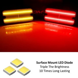 iJDMTOY Black-Out Smoked Lens Amber/Red Double-Row Full LED Front/Rear Side Marker Light Kit Compatible With 1968-1972 C10 C20 K10 C15/C1500 C25/C2500 K15/K1500 Jimmy, etc